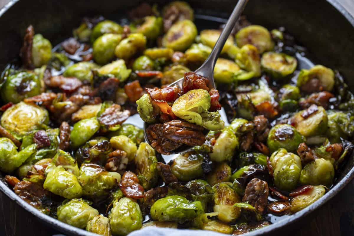 Brussel Sprouts with Pecan Maple Glaze